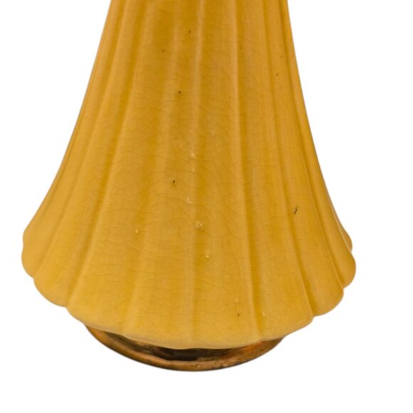 Vintage Weeping Gold Vase Yellow Ceramic 8 Inch Savoy MCM Decor - Picture 13 of 16